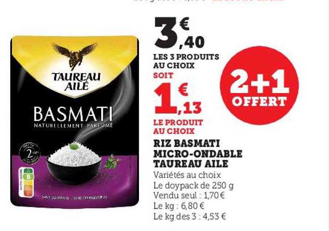 riz basmati micro-ondable taureau ailé