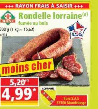 rondelle lorraine fumée au bois bone