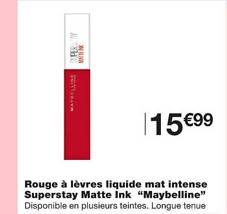 rouge à lèvres liquide mat intense superstay matte ink "maybelline"