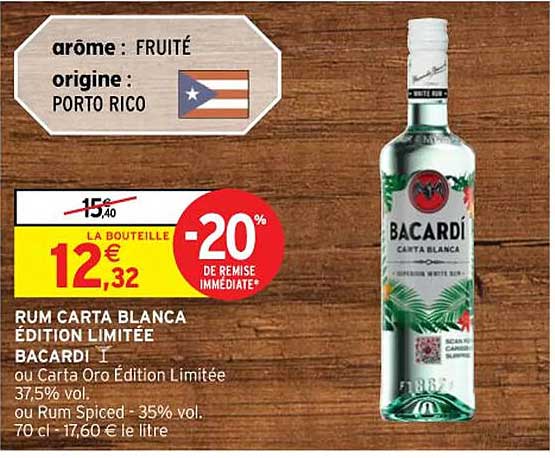 rum carta blanca édition limitée bacardi