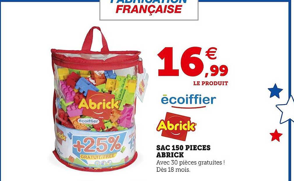 sac 150 pièces abrick écoiffier
