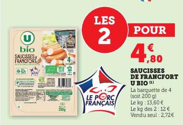 saucisses de francfort u bio