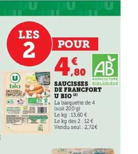 saucisses de francfort u bio