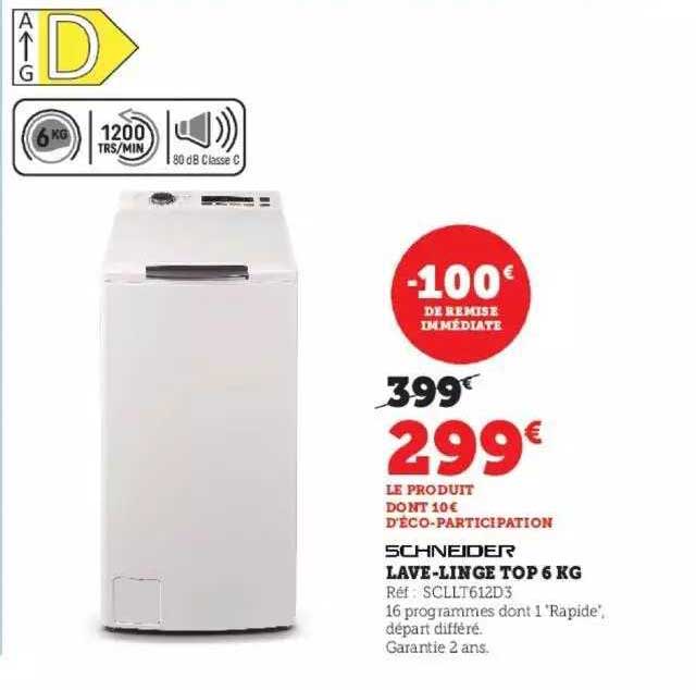 schneider lave-linge top 6 kg