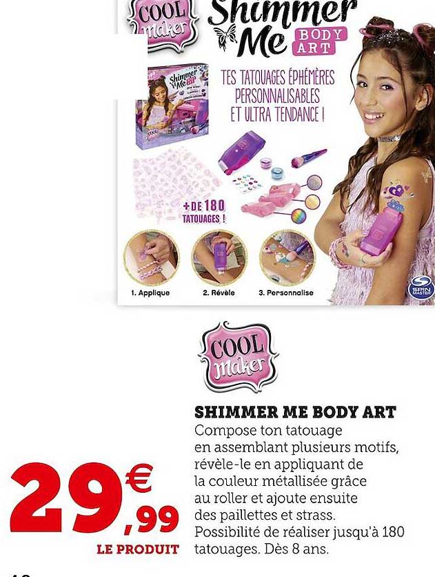 shimmer me body art cool maker