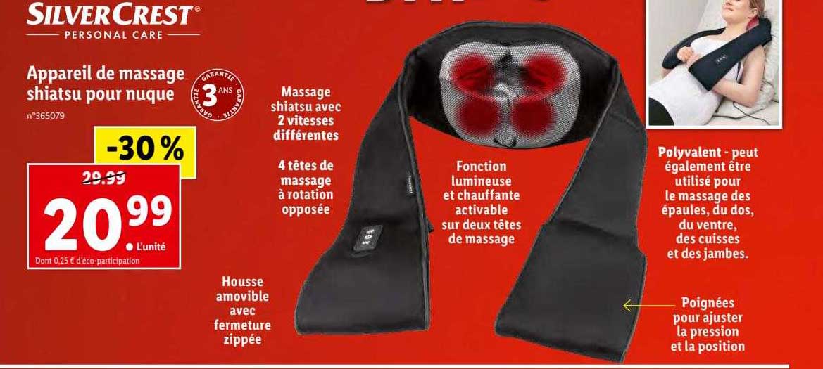 silvercrest appareil de massage shiatsu pour nuque