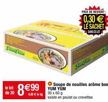 soupe de nouilles arôme boeuf yum yum