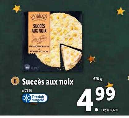 succès aux noix les surgelés