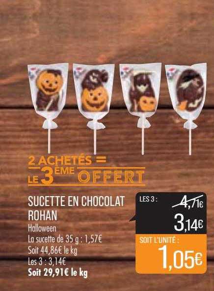 sucette en chocolat rohan