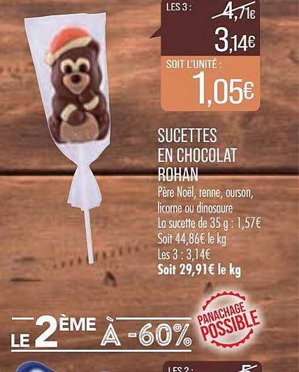 sucettes en chocolat rohan