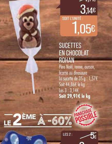 sucettes en chocolat rohan