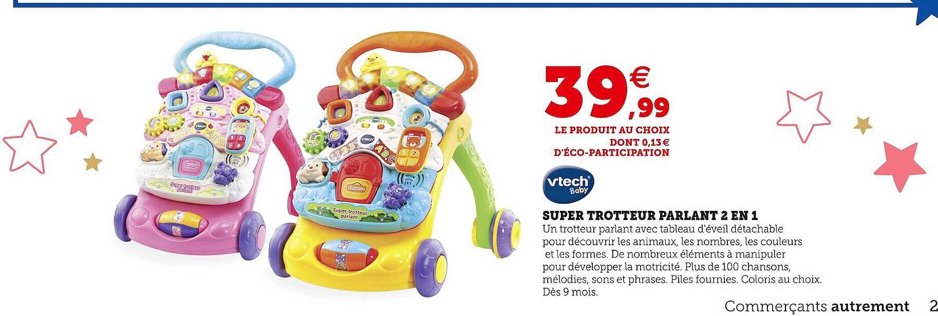 super trotteur parlant 2 en 1 vtech baby