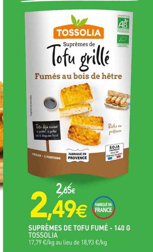 suprèmes de tofu fumé tossolia