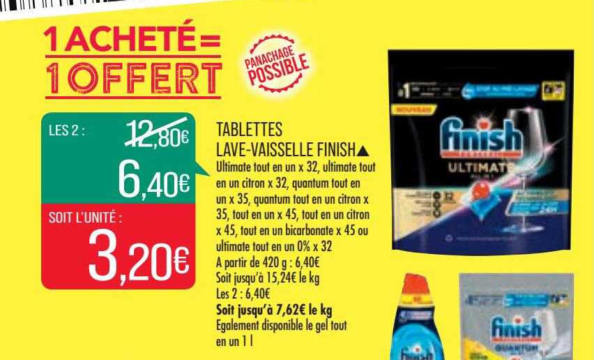 tablettes lave-vaisselle finish