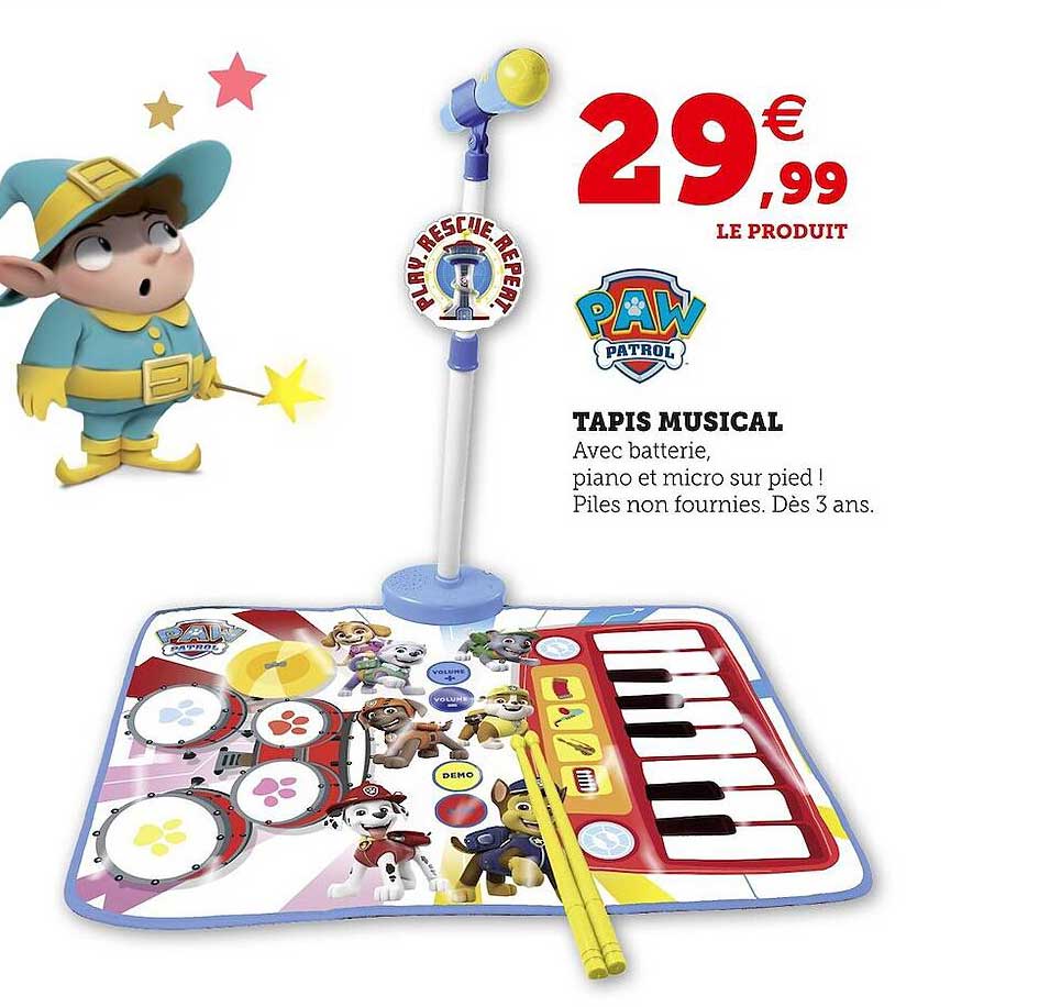 tapis musical paw patrol