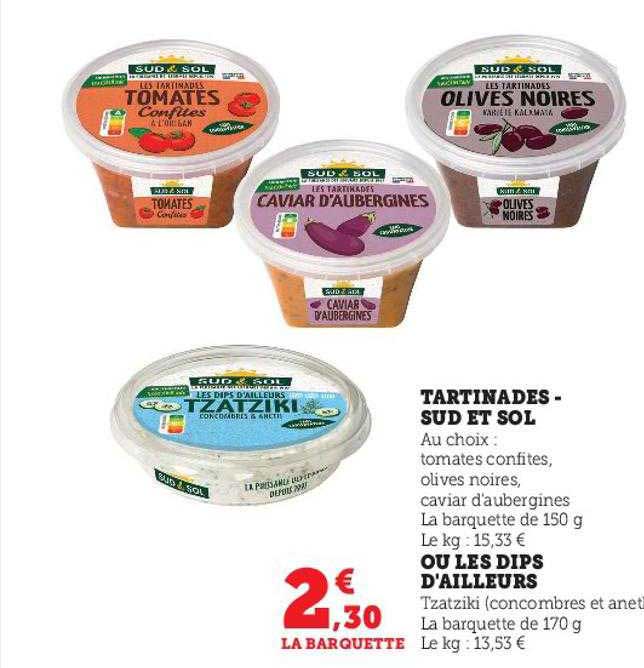 tartinades - sud e sol ou les dips d'ailleurs