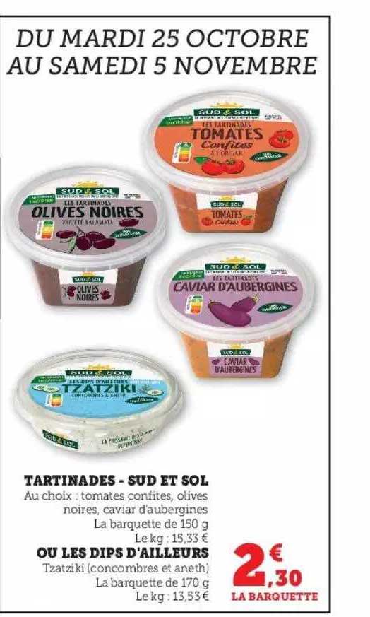 tartinades - sud et sol ou les dips d'ailleurs