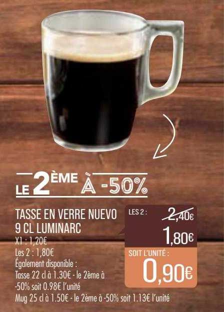 tasse en verre nuevo 9cl luminarc