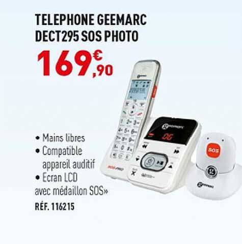 téléphone geemarc dect295 sos photo
