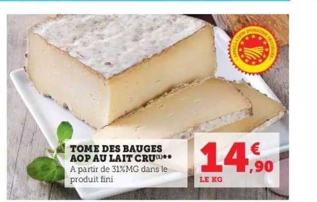 tome des bauges aop au lait cru