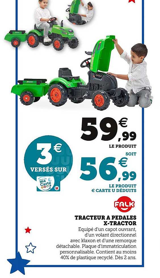 tracteur à pédales x-tractor falk