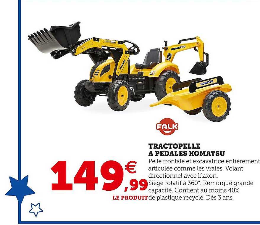 tractopelle à pédales komatsu falk