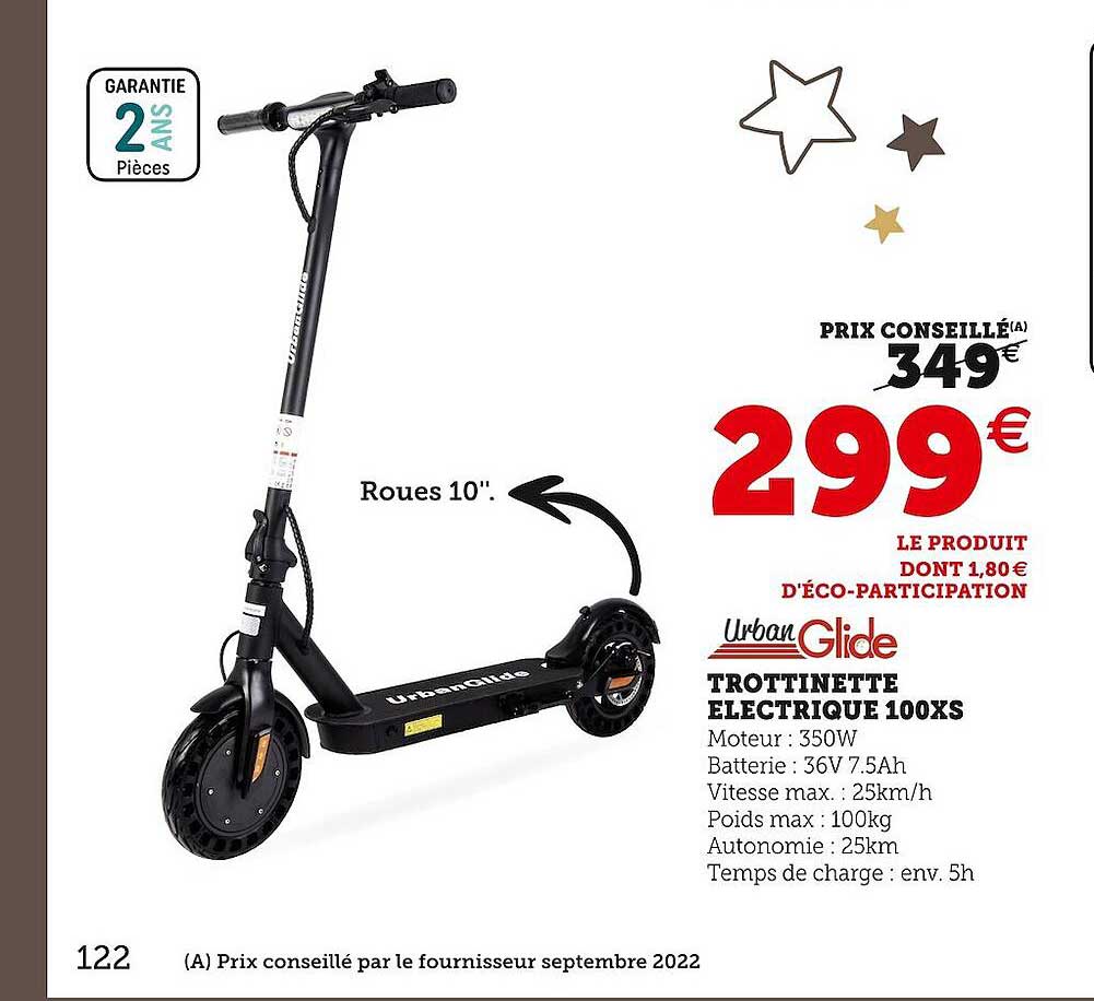 trottinette électrique 100xs urban glide