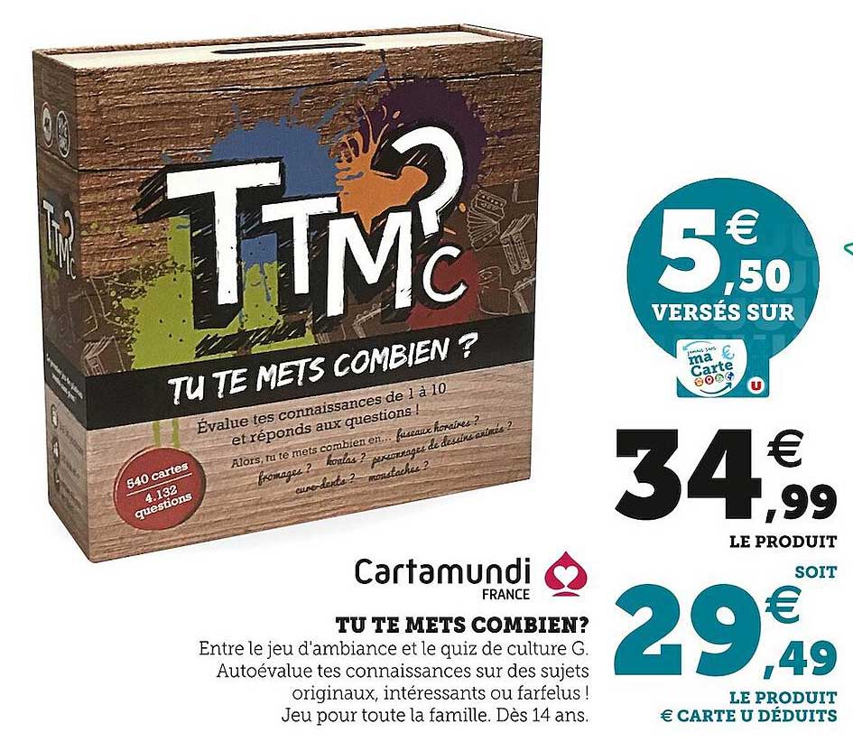 tu te mets combien? cartamundi france