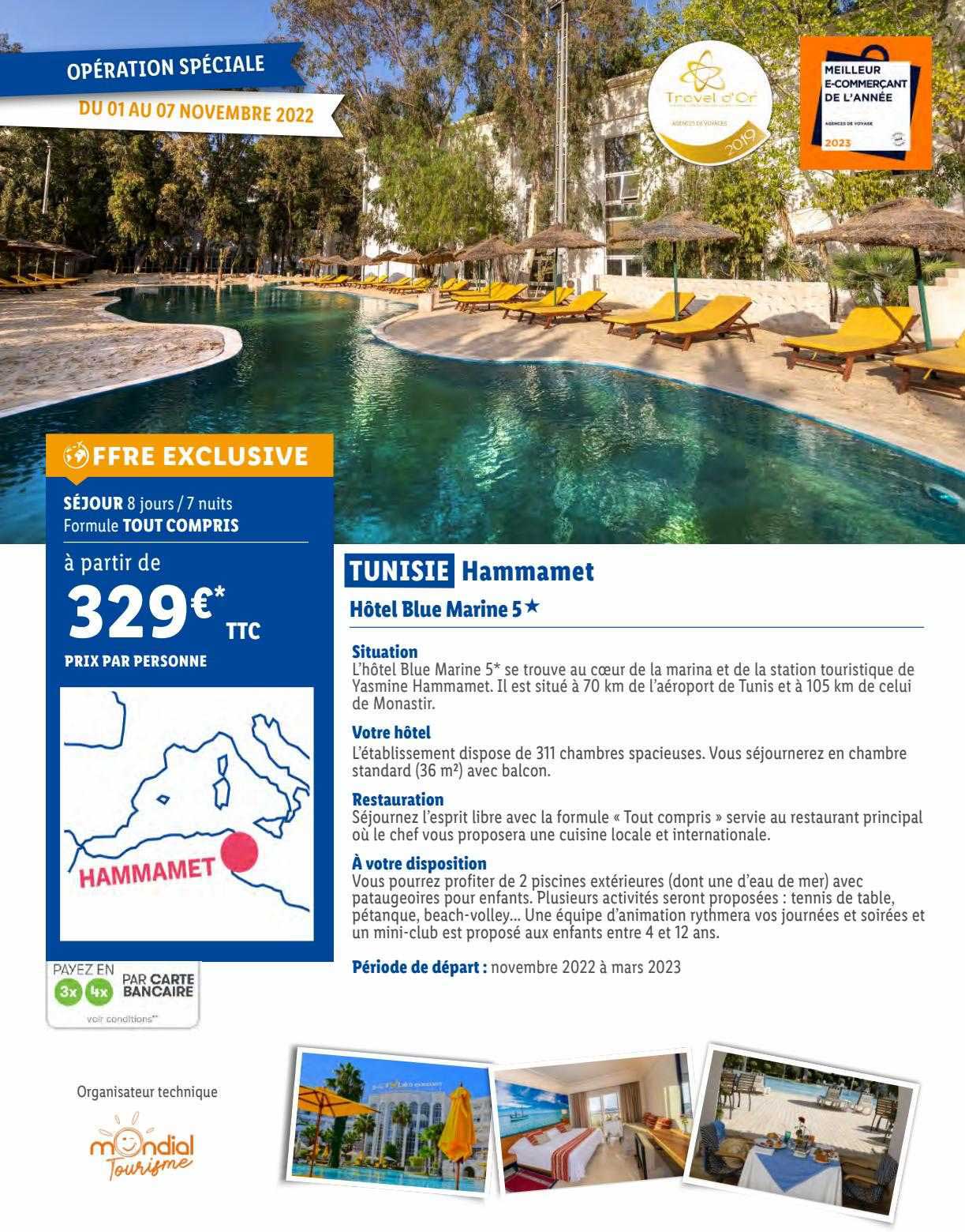 tunisie hammamet hôtel blue marine 5