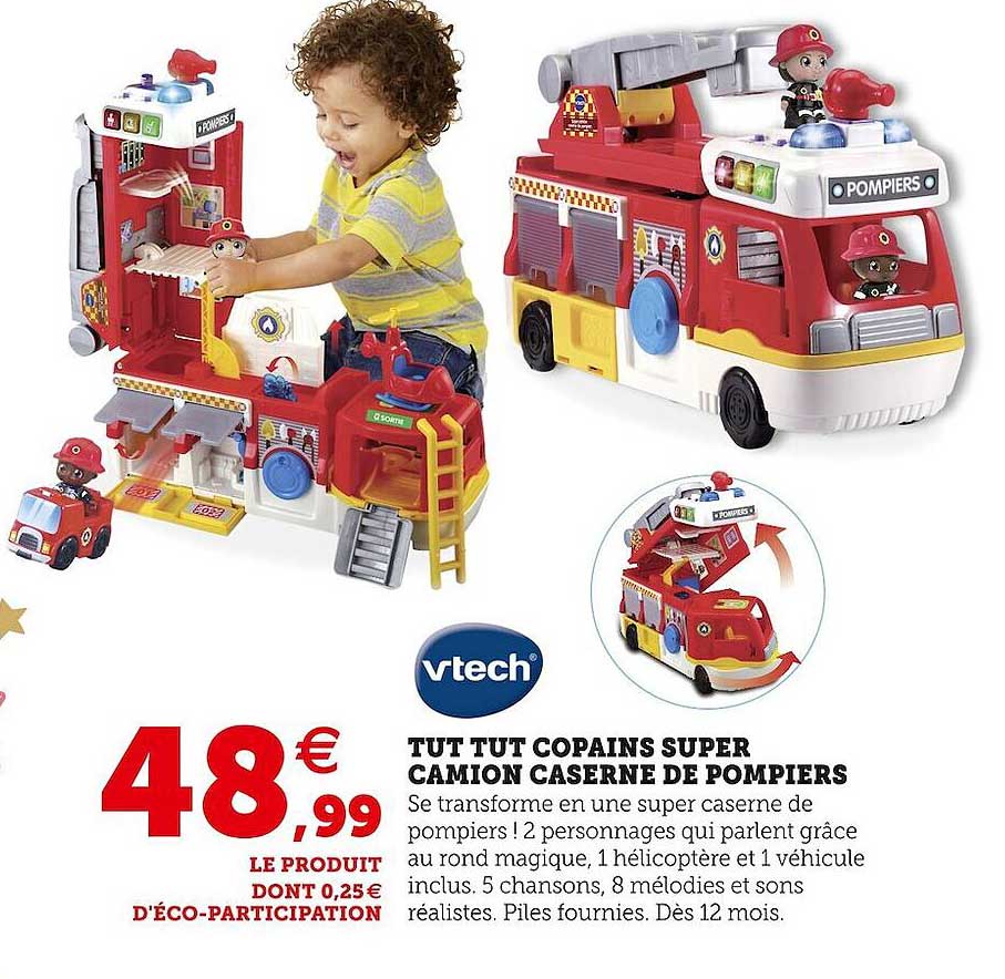 tut tut copains super camion caserne de pompiers vtech