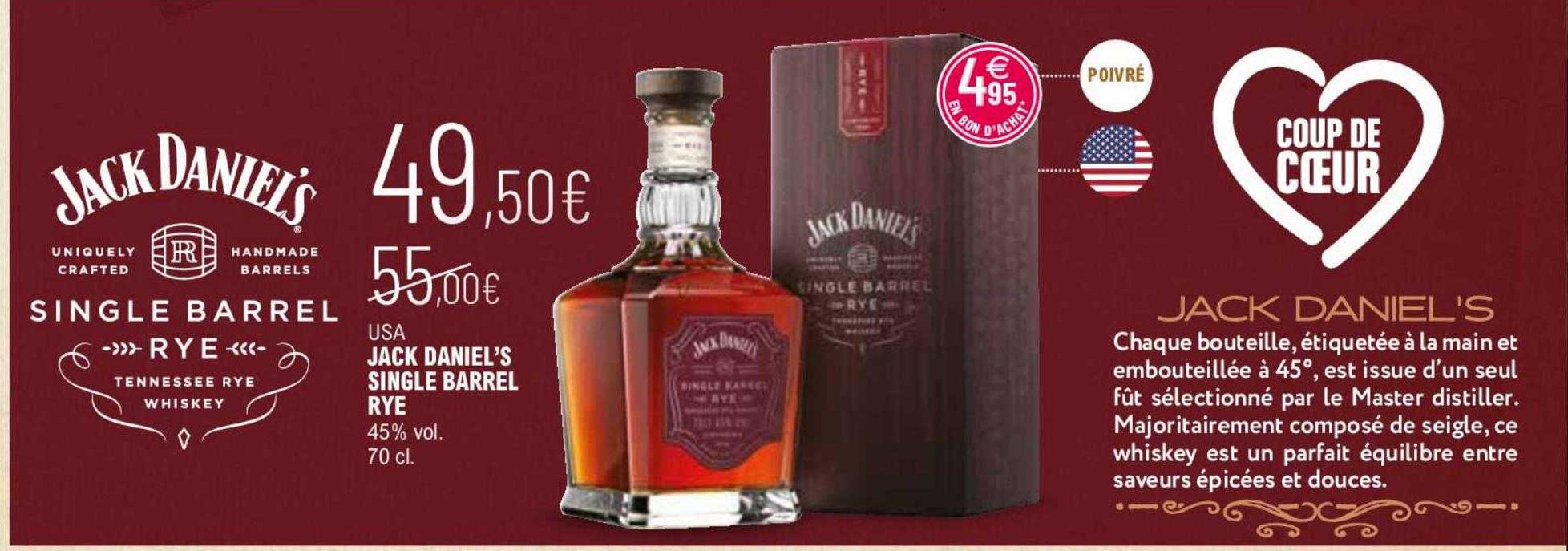 usa jack daniel's single barrel rye 45% vol.