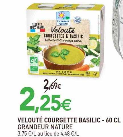 velouté courgette basilic grandeur nature