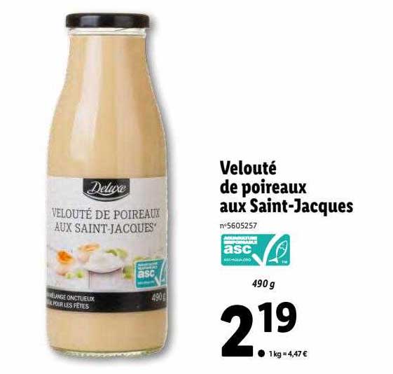 velouté de poireaux aux saint-jacques deluxe