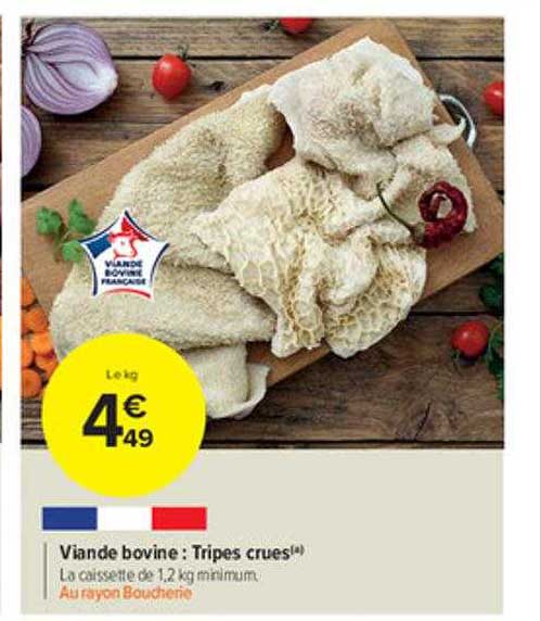 Viande Bovine : Tripes Crues
