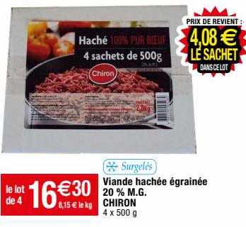 Viande Hachée égrainée 20% Mg Chiron