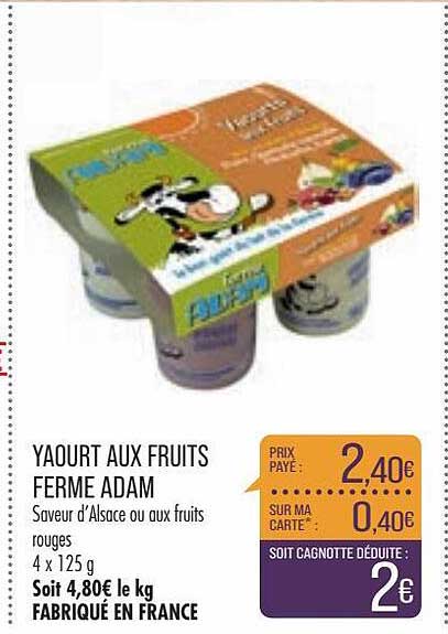 Yaourt Aux Fruits Ferme Adam