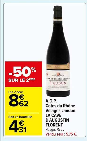 a.o.p côtes du rhône villages laudun la cave d'augustin florent