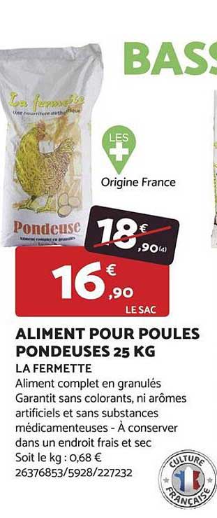 Aliment Pour Poules Pondeuses 25 Kg
