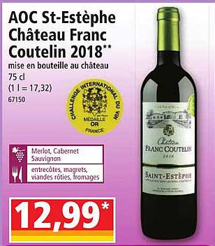 aoc st-estèphe château franc coutelin 2018