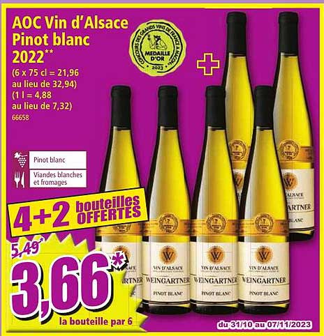 aoc vin d'alsace pinot blanc 2022