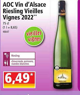 aoc vin d'alsace riesling vieilles vignes 2022