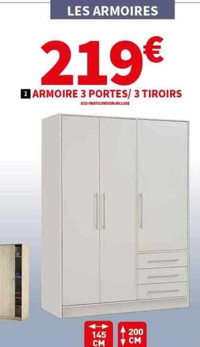 armoire 3 portes/3 tiroirs
