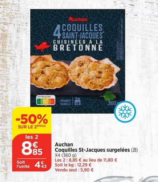 auchan coquilles st-jacques surgelées