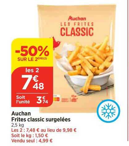 Auchan Frites Classic Surgelées