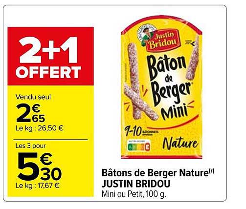 Bâtons De Berger Nature Justin Bridou