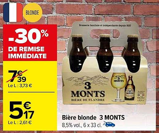 Bière Blonde 3 Monts