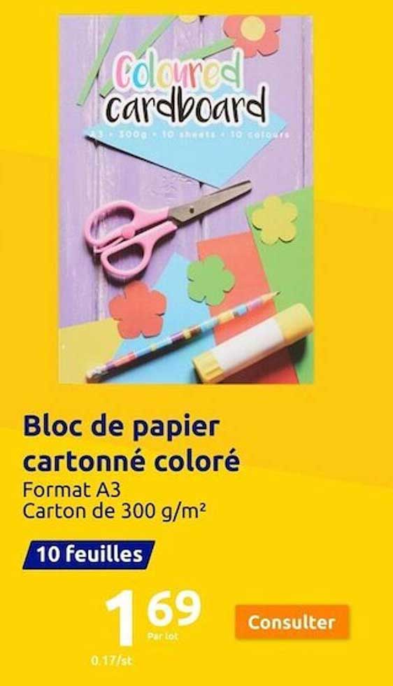 bloc de papier cartonne colore