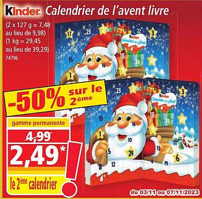calendrier de l'avent livre kinder