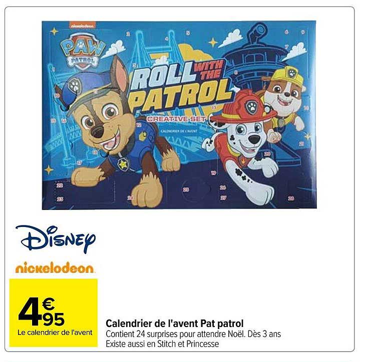 calendrier de l'avent pat patrol