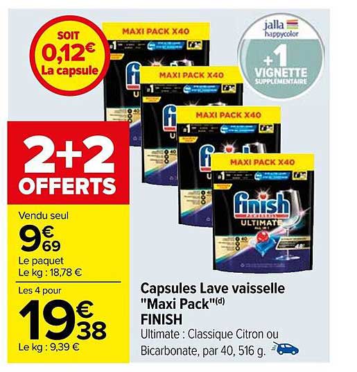 capsules lave vaisselle "maxi pack" finish